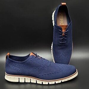 Cole Haan Zerogrand Stitchlite Blue Wingtip Oxford Shoes Men's Size 13